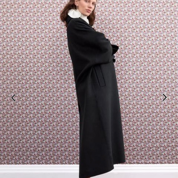 Zara Black Oversized Wool Coat. NWT. Size M-Large. - Picture 5 of 8